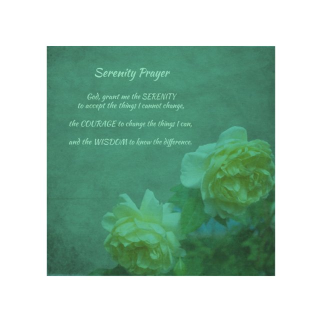 The Serenity Prayer Roses Inspirational     Wood Wall Art (Front)