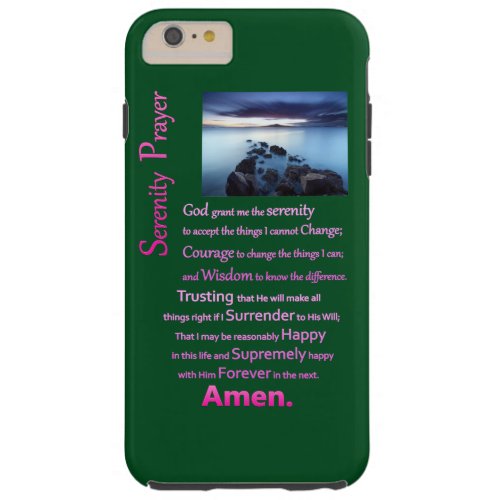 The Serenity Prayer Sea View Tough iPhone 6 Plus Case