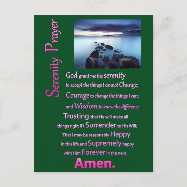 The Serenity Prayer Sea View Postcard (Front)
