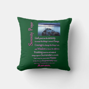 The Serenity Prayer Sea View Throw Pillow