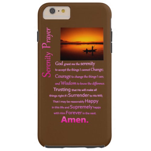 The Serenity Prayer Silhouette Big Catch Tough iPhone 6 Plus Case
