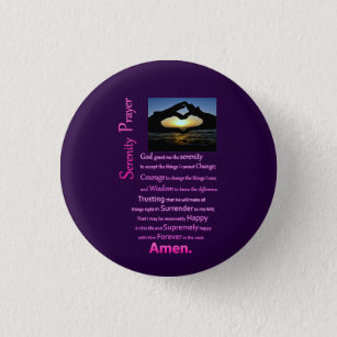 The Serenity Prayer Silhouette Hands Pinback Button