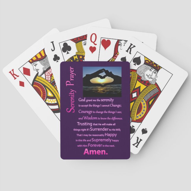 The Serenity Prayer Silhouette Hands Poker Cards (Back)