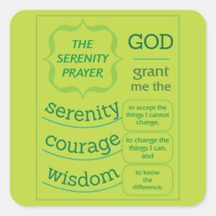 The Serenity Prayer Square Sticker