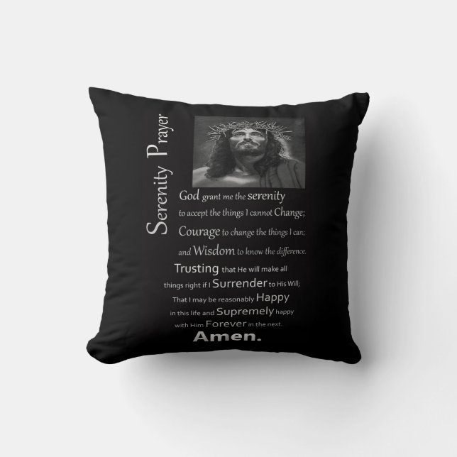 The Serenity Prayer Throw Pillow (Front)