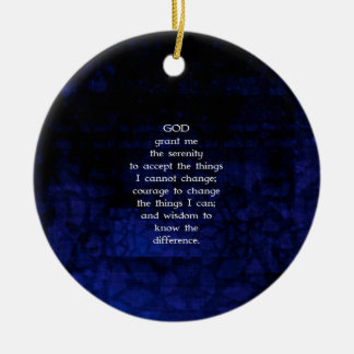 The Serenity Prayer With Blue Background Ceramic Ornament