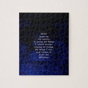 The Serenity Prayer With Blue Background Jigsaw Puzzle