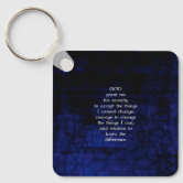 Serenity Prayer Blue Sky Inspirational Keychain