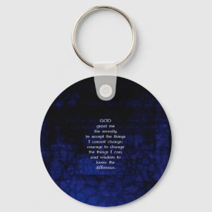 The Serenity Prayer With Blue Background Keychain