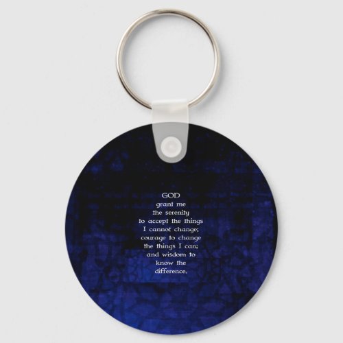 The Serenity Prayer With Blue Background Keychain