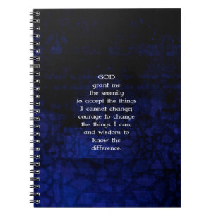 The Serenity Prayer With Blue Background Notebook