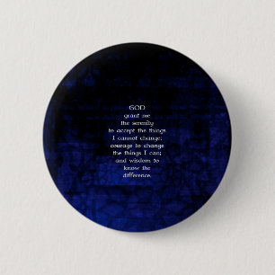 The Serenity Prayer With Blue Background Pinback Button