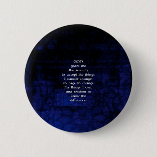 The Serenity Prayer With Blue Background Pinback Button