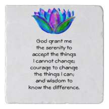 The Serenity Prayer with Colorful Lotus Blossom