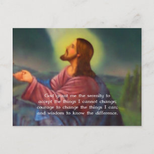 The Serenity Prayer With Jesus Christ Painting Postcard
