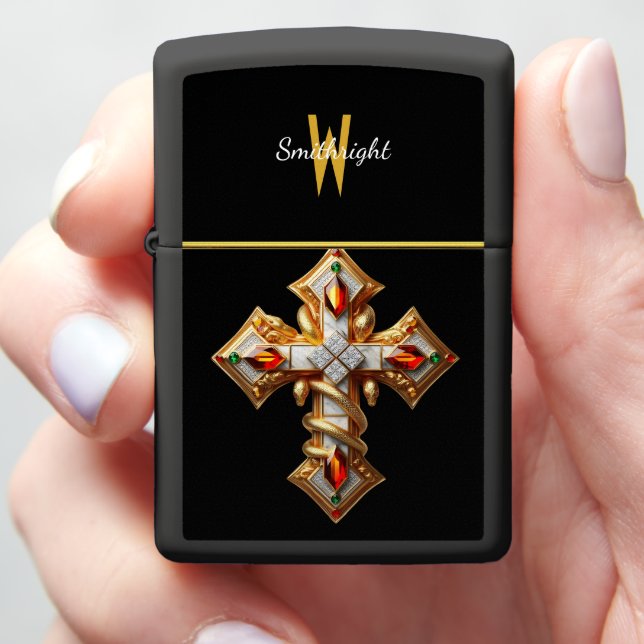 The Serpents Symbolic Embrace Zippo Lighter (In Hand)