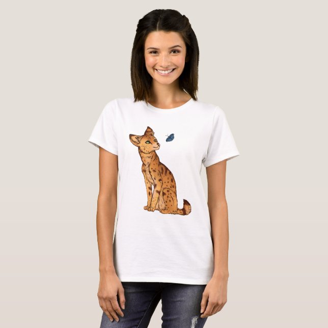 The Serval and the Butterfly T-Shirt (Front Full)