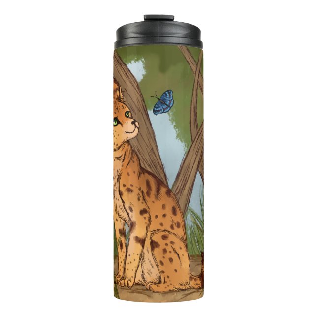 The Serval and the Butterfly Thermal Tumbler (Front)