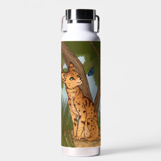 The Serval and the Butterfly Water Bottle