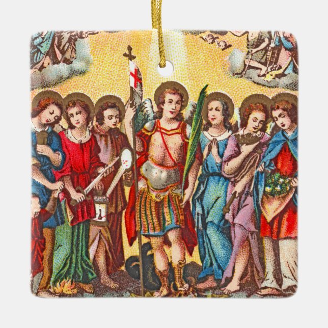 The Seven Archangels (CP 001; Chromolithograph) Ceramic Ornament (Front)