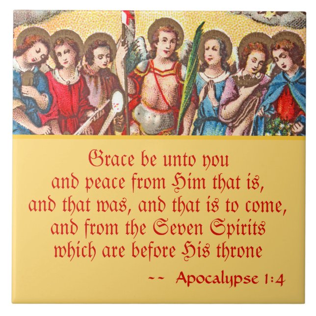 The Seven Archangels (CP 001; Chromolithograph) Ceramic Tile (Front)