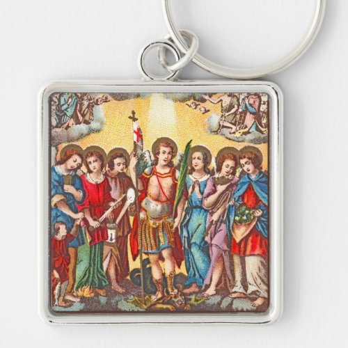 The Seven Archangels CP 001 Chromolithograph Keychain