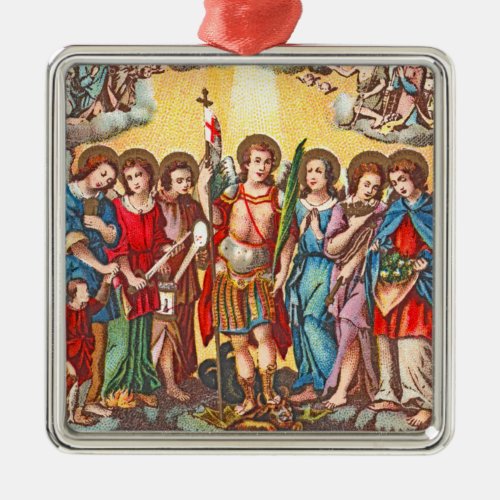 The Seven Archangels CP 001 Chromolithograph Metal Ornament