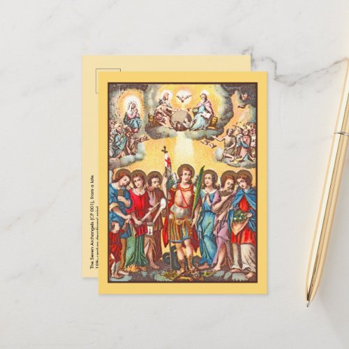 The Seven Archangels CP 001 Chromolithograph Postcard