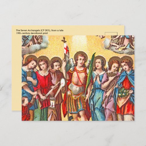 The Seven Archangels CP 001 Chromolithograph Postcard