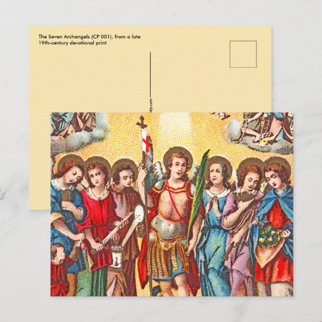 The Seven Archangels (CP 001; Chromolithograph Postcard (Front/Back)