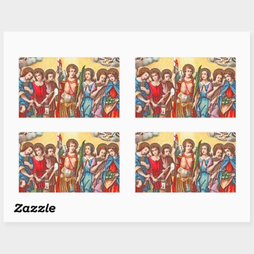 The Seven Archangels CP 001 Chromolithograph Rectangular Sticker