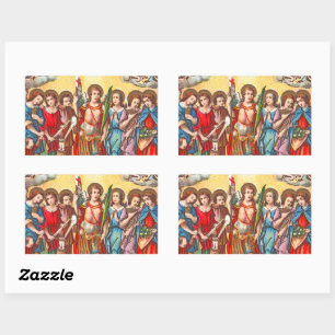 The Seven Archangels (CP 001; Chromolithograph) Rectangular Sticker