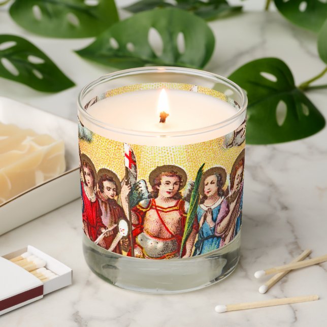 The Seven Archangels (CP 001; Chromolithograph) Scented Candle (Lit)