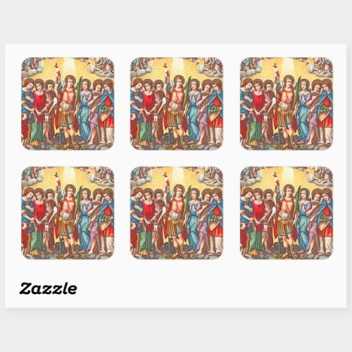 The Seven Archangels CP 001 Chromolithograph Square Sticker