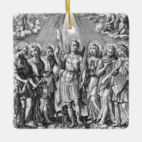 The Seven Archangels M 034 Engraving Ceramic Ornament