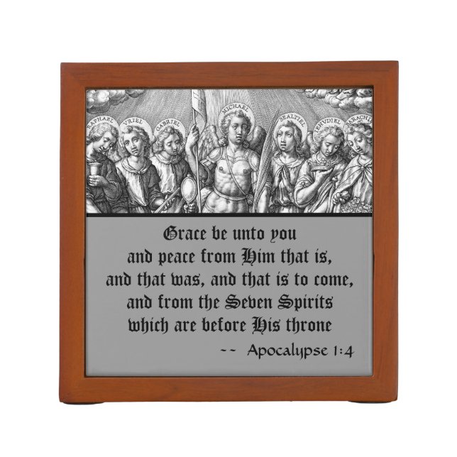The Seven Archangels (M 034; Engraving) Desk Organizer (Back)