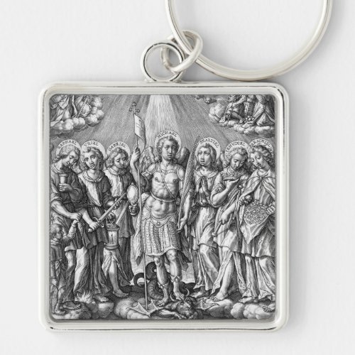The Seven Archangels M 034 Engraving Keychain