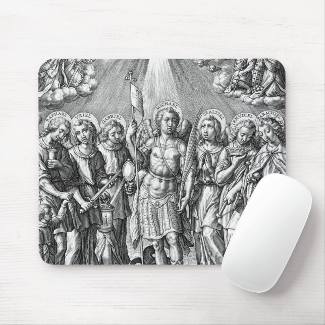 The Seven Archangels (M 034; Engraving) Mouse Pad (With Mouse)