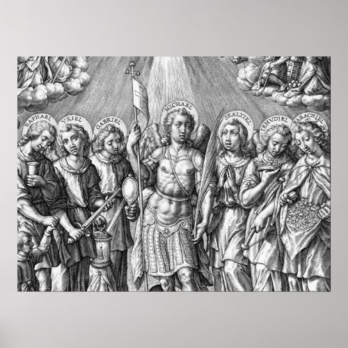 The Seven Archangels M 034 Engraving Poster
