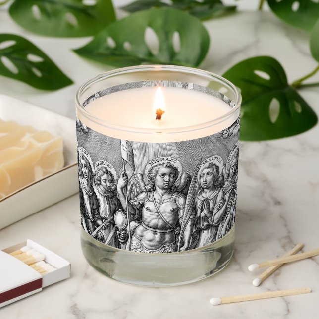 The Seven Archangels (M 034; Engraving)  Scented Candle (Lit)