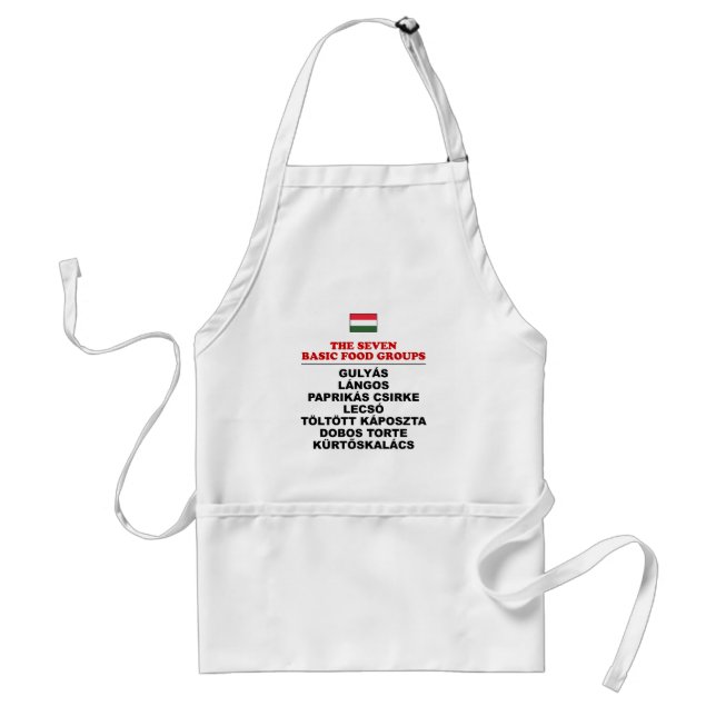 The Seven Basic Food Groups Hungarian Adult Apron (Front)