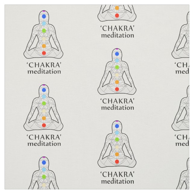 The seven chakras with their respective colors fabric (Swatch)