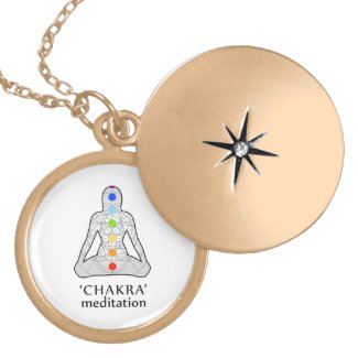 The seven chakras with their respective colors locket necklace