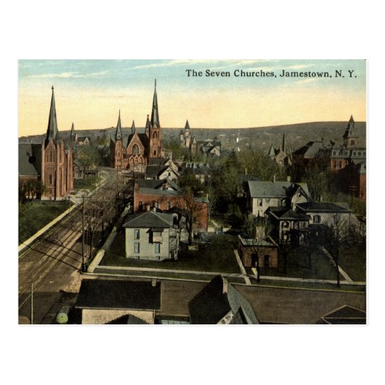 The Seven Churches, Jamestown NY c1915 vintage Postcard | Zazzle.com The Seven Churches, Jamestown NY c1915 vintage Postcard | Zazzle.com
