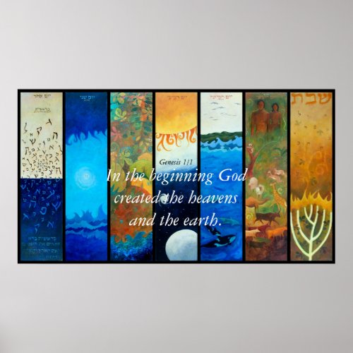 THE SEVEN DAYS OF CREATION In the beginning Go Poster