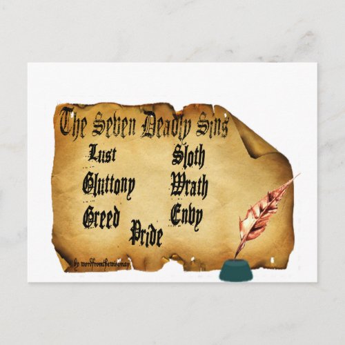 The Seven Deadly Sins Postcard