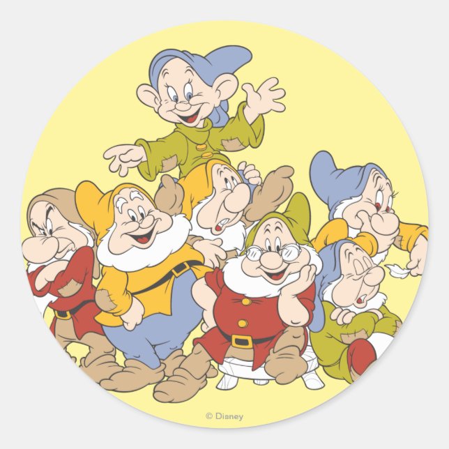 The Seven Dwarfs 4 Classic Round Sticker (Front)