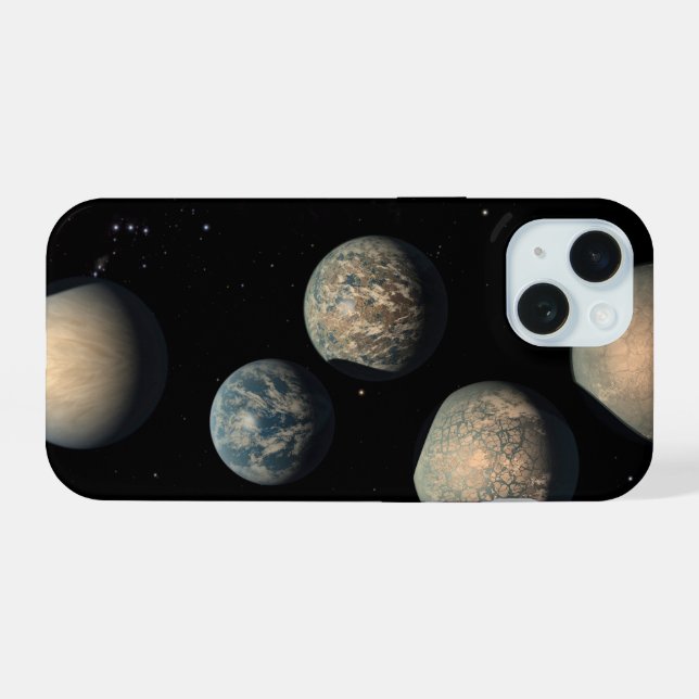 The Seven Earth-Size Planets Of Trappist-1 iPhone 15 Case (Back Horizontal)