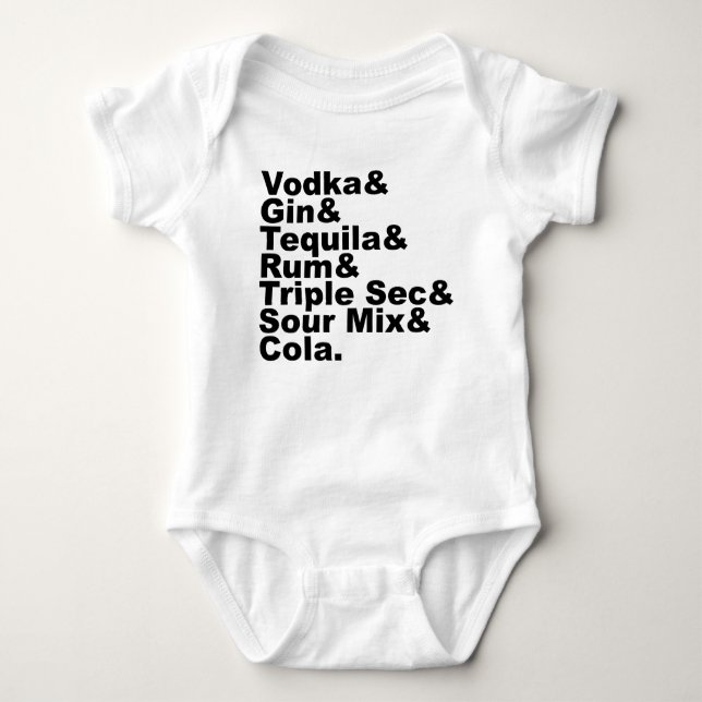 The Seven Ingredients In A Long Island Iced Tea Baby Bodysuit (Front)