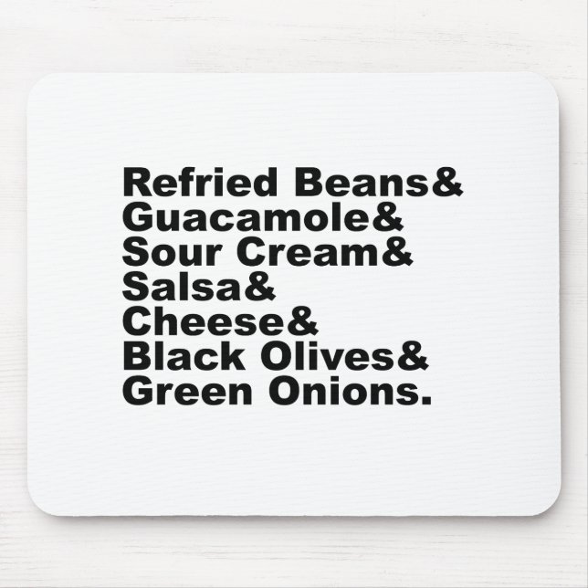 The Seven Ingredients In A Seven Layer Dip Mouse Pad (Front)